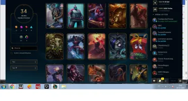 Conta GOLD com 34 Skins, Level 78, 77 campeões, nunc tom ban