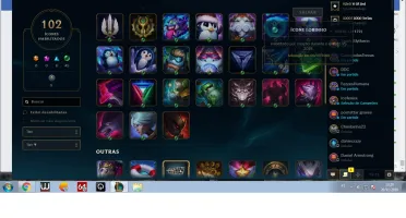 Conta GOLD com 34 Skins, Level 78, 77 campeões, nunc tom ban