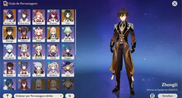 Conta perfeita Zhongli C1 Xiao e Shogun Com arma dela