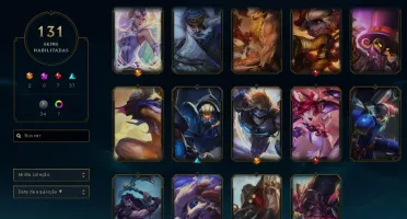 CONTA DIAMANTE 4 - TODOS OS CAMPEÕES E 130 SKINS