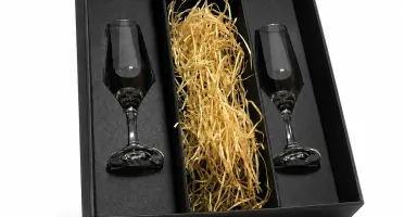 Kit com 2 Taças para Champagne e Caixa