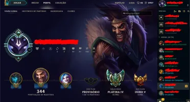 Conta de League Of Legends platina 4