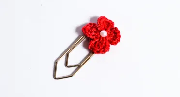 Kit clips flor de crochê
