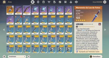 AR14/ 5* AYATO COM LUA DE FUTSU (ARMA 5) E DILUC