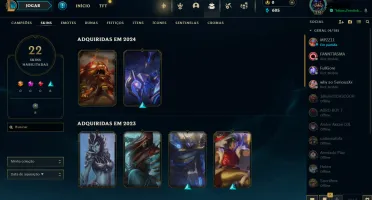 vendo conta lol 22 skins ferro 3