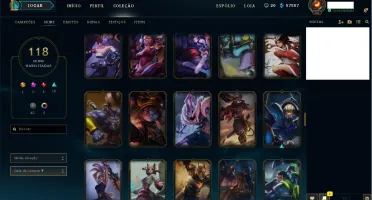 2017-GOLD III - ALL CHAMPS - 118 SKINS - CHEIO DA GRANA ETC