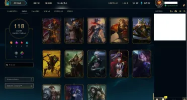 2017-GOLD III - ALL CHAMPS - 118 SKINS - CHEIO DA GRANA ETC