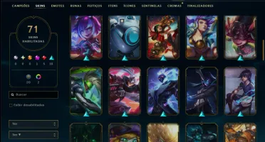 Unranked com 140 Champs e 71 Skins ( ADC / SUP / MID / JG )