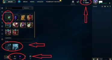 Conta lol Diamante IV, 35k Essência, 130 champs e 56 skins;