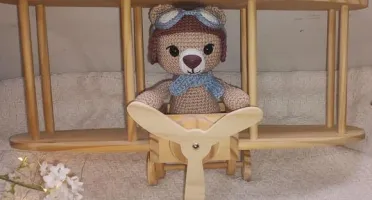 Enfeite para Porta Maternidade Urso Aviador