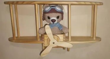 Enfeite para Porta Maternidade Urso Aviador