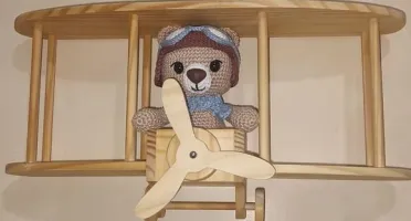 Enfeite para Porta Maternidade Urso Aviador
