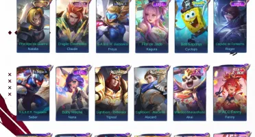 Conta Mlbb|Lv 71|Collector Natália|129 Heróis|230 Skins|