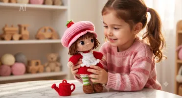 Boneca Moranguinho em crochê anigurumi