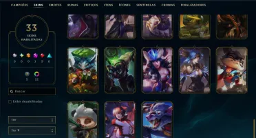 Platina 1 com 75 Champs e 33 Skins ( ADC / SUP )