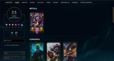 Platina 1 com 75 Champs e 33 Skins ( ADC / SUP )