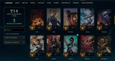 Platina 1 com 75 Champs e 33 Skins ( ADC / SUP )