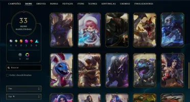 Platina 1 com 75 Champs e 33 Skins ( ADC / SUP )