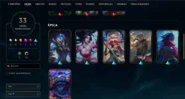 Platina 1 com 75 Champs e 33 Skins ( ADC / SUP )