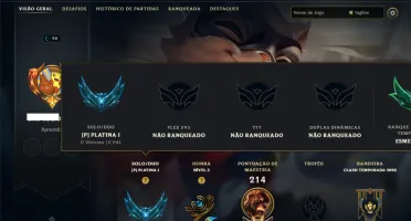 Platina 1 com 75 Champs e 33 Skins ( ADC / SUP )