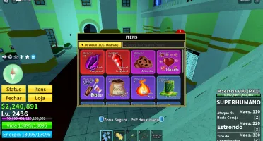 Conta Max com a maioria das frutas despertadas e Cyborg v3