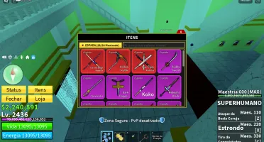 Conta Max com a maioria das frutas despertadas e Cyborg v3