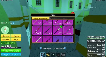 Conta Max com a maioria das frutas despertadas e Cyborg v3