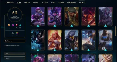Conta platina 4 Soloduo/Flex com 63 skins e 109 champs