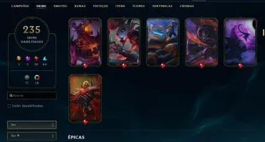 CONTA COM PREÇO IMPERDÍVEL, 275 SKINS DIAMANTE 4 2020