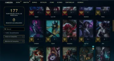 Esmeralda 2 com 60 Champs e 26 Skins + 5 Vitoriosas