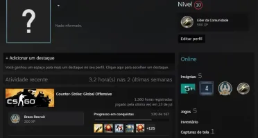 CONTA STEAM 4+ ANOS + CS GO COM PRIME RANK XERIFE