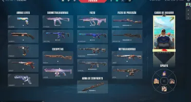 Conta valorant com várias SKINS, faca e chaveiro imortal.