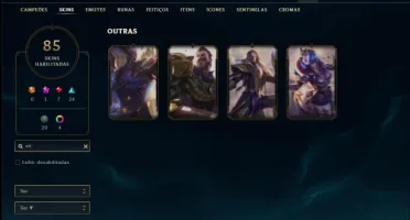 Conta prata 1 com QUASE todos os champs, 85 Skins, 4 Vitorio