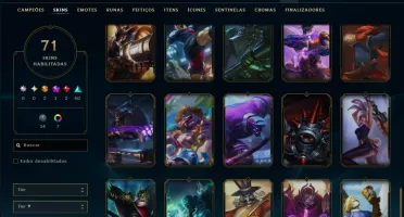 Ouro 4 com 150 Champs e 71 Skins +1 Prestigio da Riven