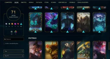 Ouro 4 com 150 Champs e 71 Skins +1 Prestigio da Riven