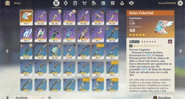 Conta Genshin Impact com Childe + Zhongli + Atlas Celestial