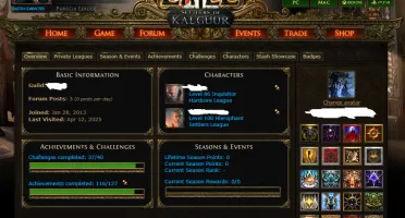 Conta Path of Exile 1 e 2, Muitas MTX