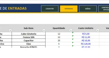 Planilha Controle De Estoque E Gestão