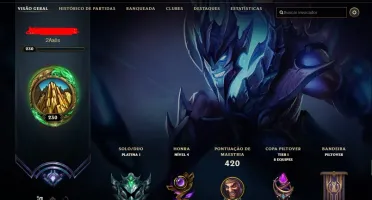 Conta lol plat 1 203 skins