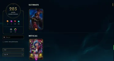Conta lol plat 1 203 skins