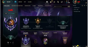 Conta LoL 304 skins, Diamante 4, 149 Campeões