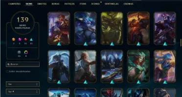 Conta Unranked com 116 Champs e 139 Skins + 3 Prestigios