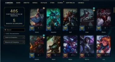 Conta Unranked com 116 Champs e 139 Skins + 3 Prestigios