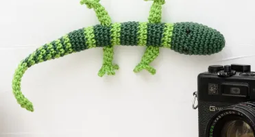 Lagartixa Verde em Crochê Amigurumi