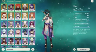 Xiao, Klee, Raiden c1 e Itto