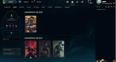 Conta League Of Legends - LOL - Platina 3 - 35 champ - 4 Ski