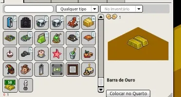 Conta Habbo com 2 páginas de Mobis(raros) e barra de ouro