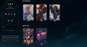 Conta League Of Legends Unranked  141 skins
