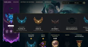 Platina 4 com TODOS os Champs e 294 Skins ( JG / TOP / MID )