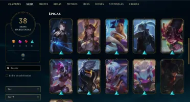 Fullacesso - 38 Skins - Level 120 - 87 Campeões